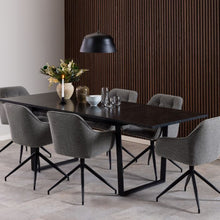 Load image into Gallery viewer, Amble Black Marble Effect Extendable Dining Table