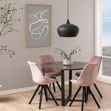 Load image into Gallery viewer, Amble Brown Marble Top Round Dining Table