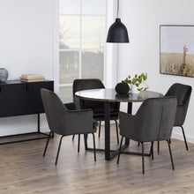 Load image into Gallery viewer, Amble Brown Marble Top Round Dining Table