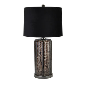 Marble style lamp with black lampshade