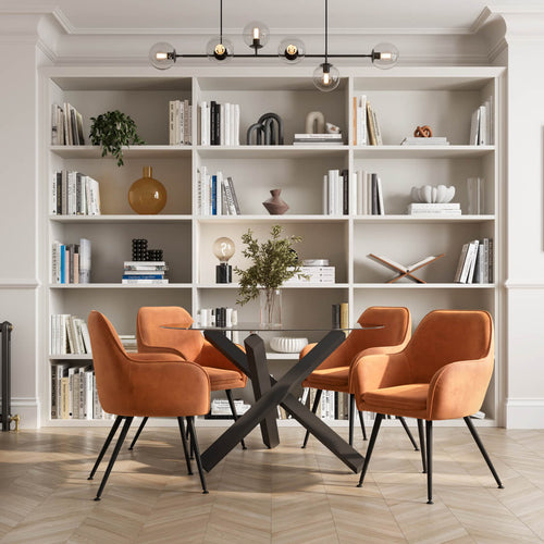 Capri Glass And Black Dining Table