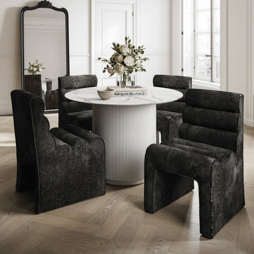 Fuji White Stone Marble Top Dining Table