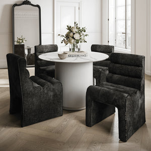 Fuji White Stone Marble Top Dining Table