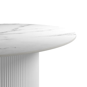 Fuji White Stone Marble Top Dining Table