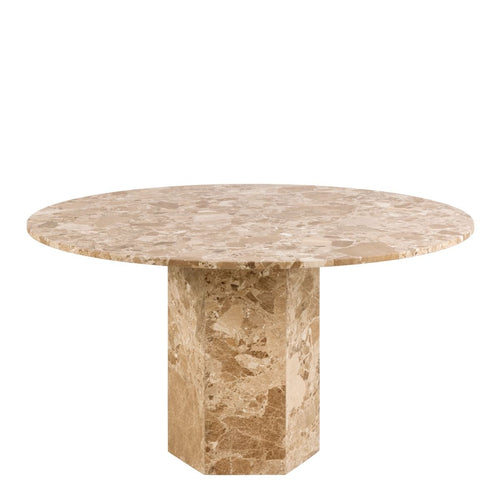 Naxos Round Table in Brown Marble