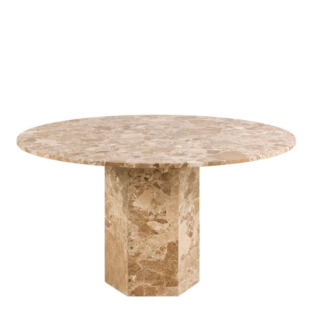 Naxos Round Table in Brown Marble