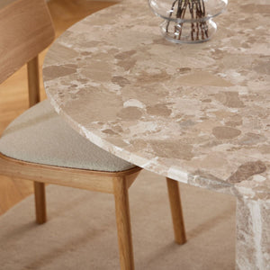 Naxos Round Table in Brown Marble