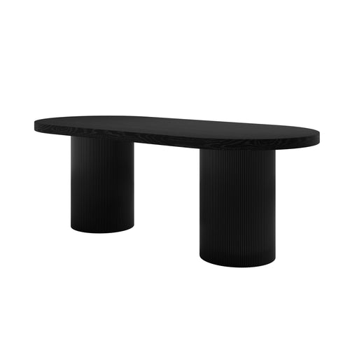 Rina Black Curved Dining Table