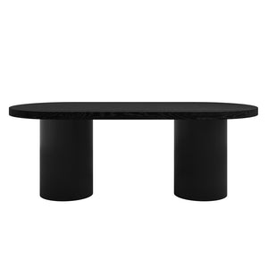 Rina Black Curved Dining Table