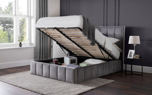 Gatsby Storage Ottoman Bed - Light Grey