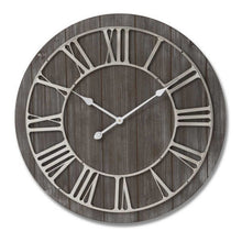 Load image into Gallery viewer, Wooden Clock With Contrasting Nickel Detail