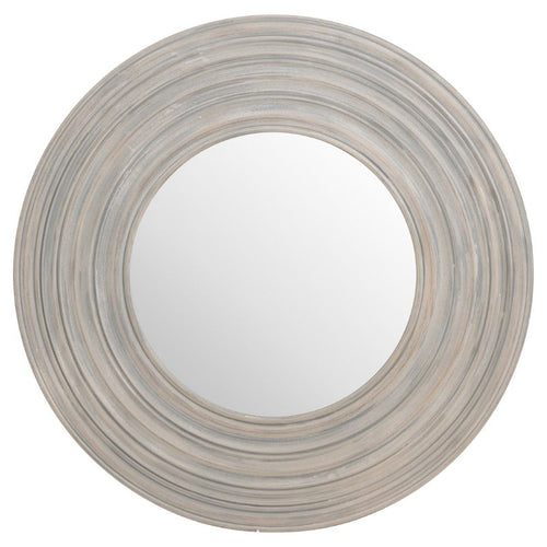 Grey Painted Round Textured Mirror