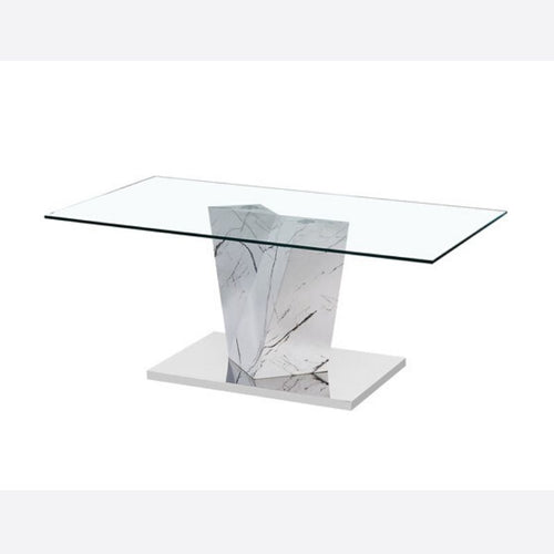 Alpha Coffee Table White Marble Effect Base - The Home Collections