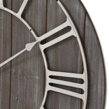 Load image into Gallery viewer, Wooden Clock With Contrasting Nickel Detail