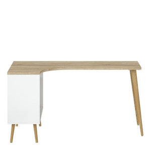 Home Office Oslo Desk 2 Drawer in White and Oak - The Home Collections