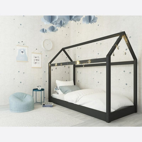 Kids Hickory House Bed White or Black - The Home Collections