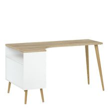 Load image into Gallery viewer, Home Office Oslo Desk 2 Drawer in White and Oak - The Home Collections