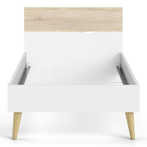 Kids Oslo Single Bed in White and Oak - The Home Collections