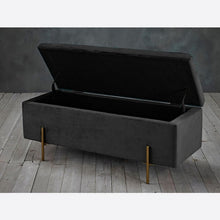 Load image into Gallery viewer, Lola Storage Ottoman Grey - The Home Collections