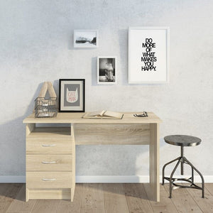 Home Office Function Plus Desk 3 Drawers in Oak - The Home Collections