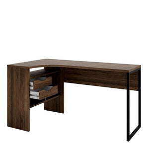 Home Office Function Plus Corner - Walnut - The Home Collections