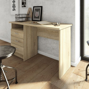Home Office Function Plus Desk 3 Drawers in Oak - The Home Collections