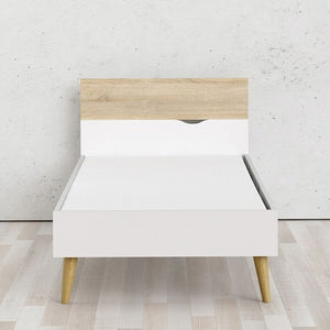 Kids Oslo Single Bed in White and Oak - The Home Collections