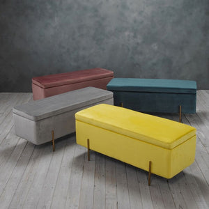 Lola Storage Ottoman Teal - The Home Collections