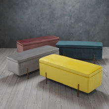 Load image into Gallery viewer, Lola Storage Ottoman Mustard - The Home Collections