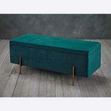 Load image into Gallery viewer, Lola Storage Ottoman Teal - The Home Collections