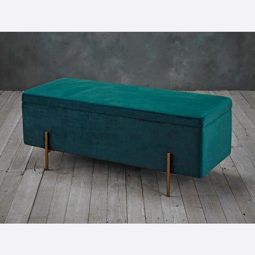 Lola Storage Ottoman Teal - The Home Collections