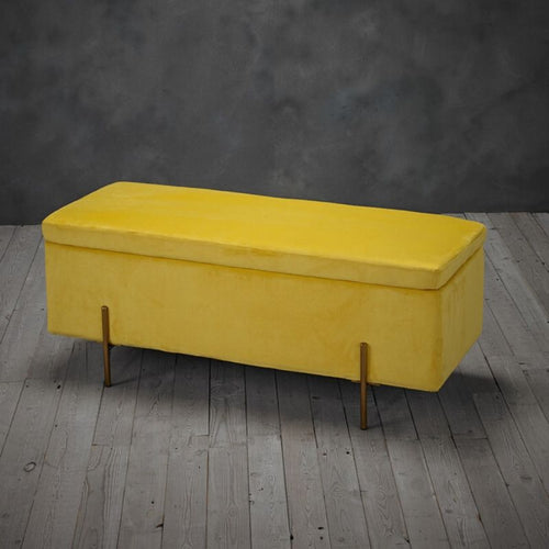 Lola Storage Ottoman Mustard - The Home Collections