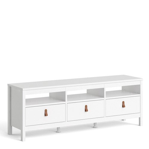 Barcelona White  3 Drawer TV Unit