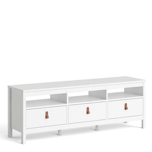 Barcelona White  3 Drawer TV Unit