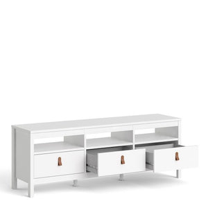 Barcelona White  3 Drawer TV Unit