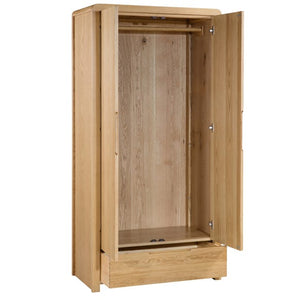 Curve Oak 2 Door Combination Wardrobe