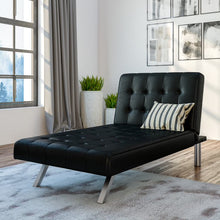 Load image into Gallery viewer, Emily Chaise Single Sofa Bed Black