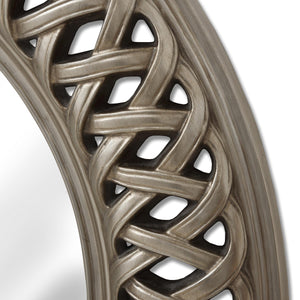 Entwined Lattice Silver Mirror