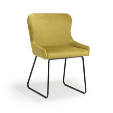 Load image into Gallery viewer, Galway Brushed Velvet Mustard Dining Chair (Pair)