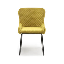 Load image into Gallery viewer, Galway Brushed Velvet Mustard Dining Chair (Pair)