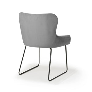 Galway Brushed Velvet Grey Dining Chair(Pair)