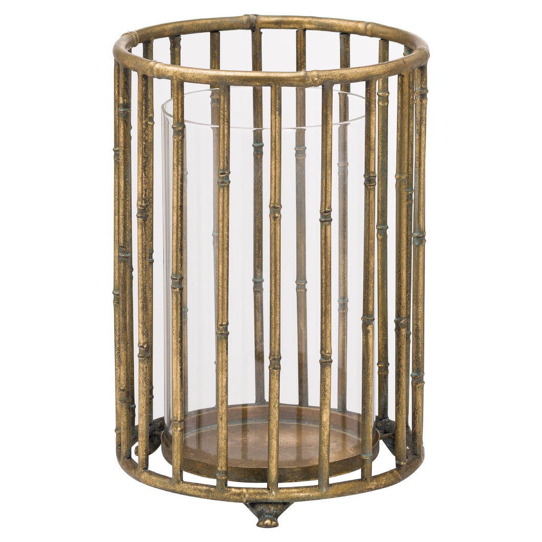 Large Metallic Bamboo Lantern