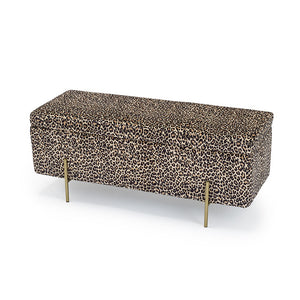 Lola Storage Ottoman Leopard Print