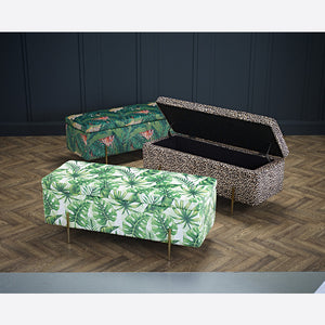 Lola Storage Ottoman Jungle Print