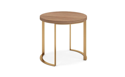 Lunar Wooden Gold Leg Side Table