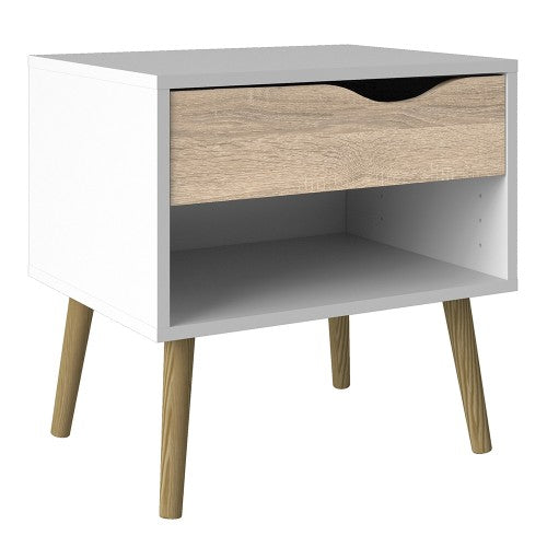 Oslo White Oak Bedside Cabinet