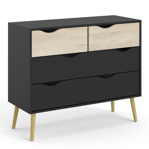 Oslo Black 4 Drawer Chest