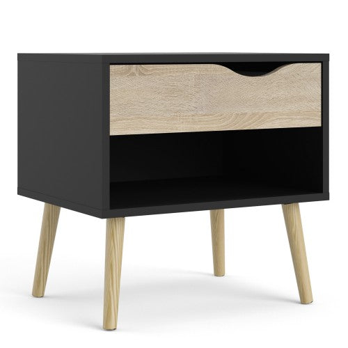 Oslo Black Bedside Table