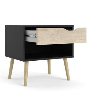 Oslo Black Bedside Table