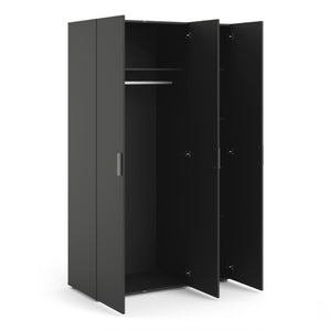 Pepe Black 3 Door Wardrobe